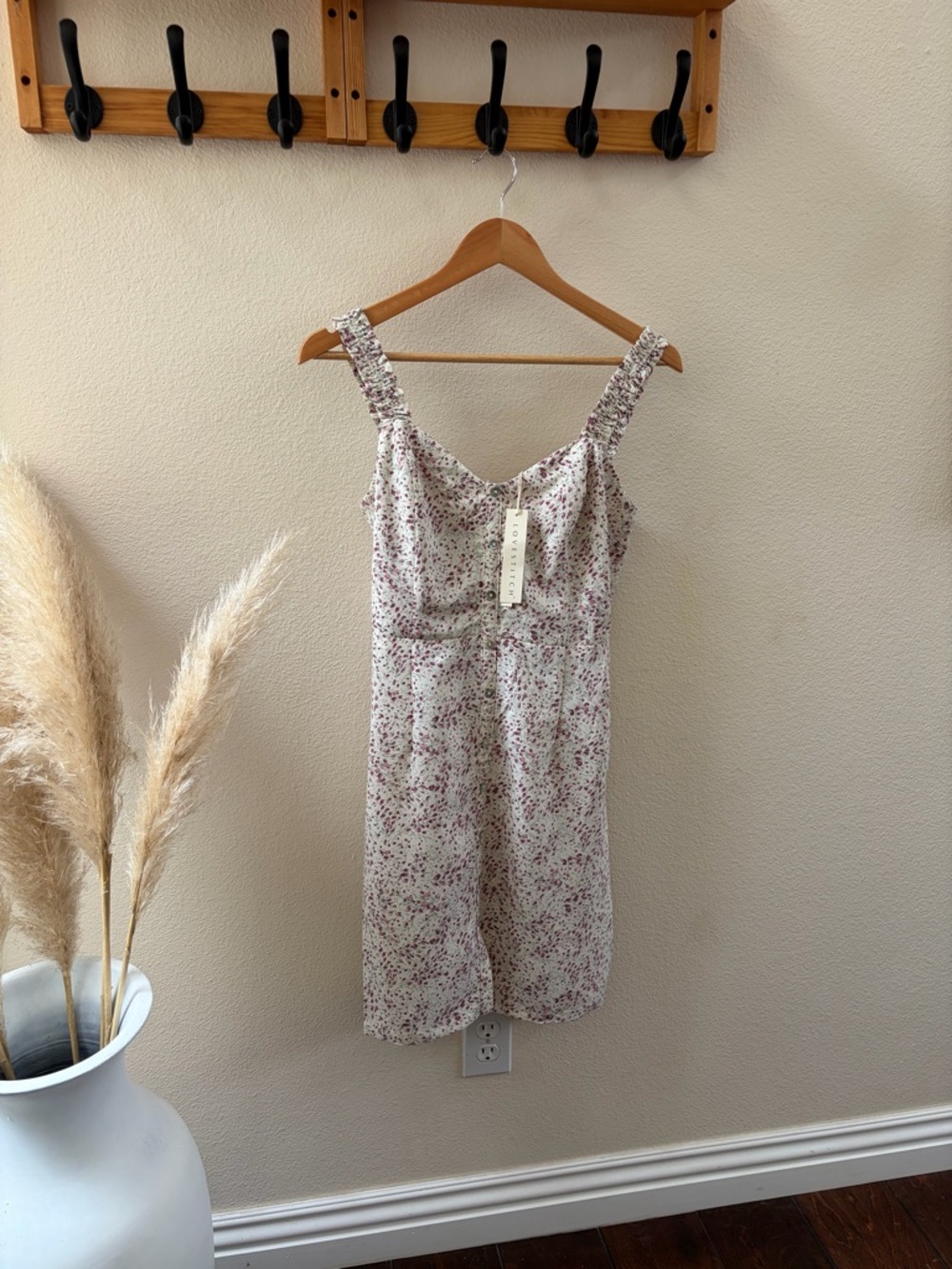 Lovestitch Cream Dress with Mauve Floral Print